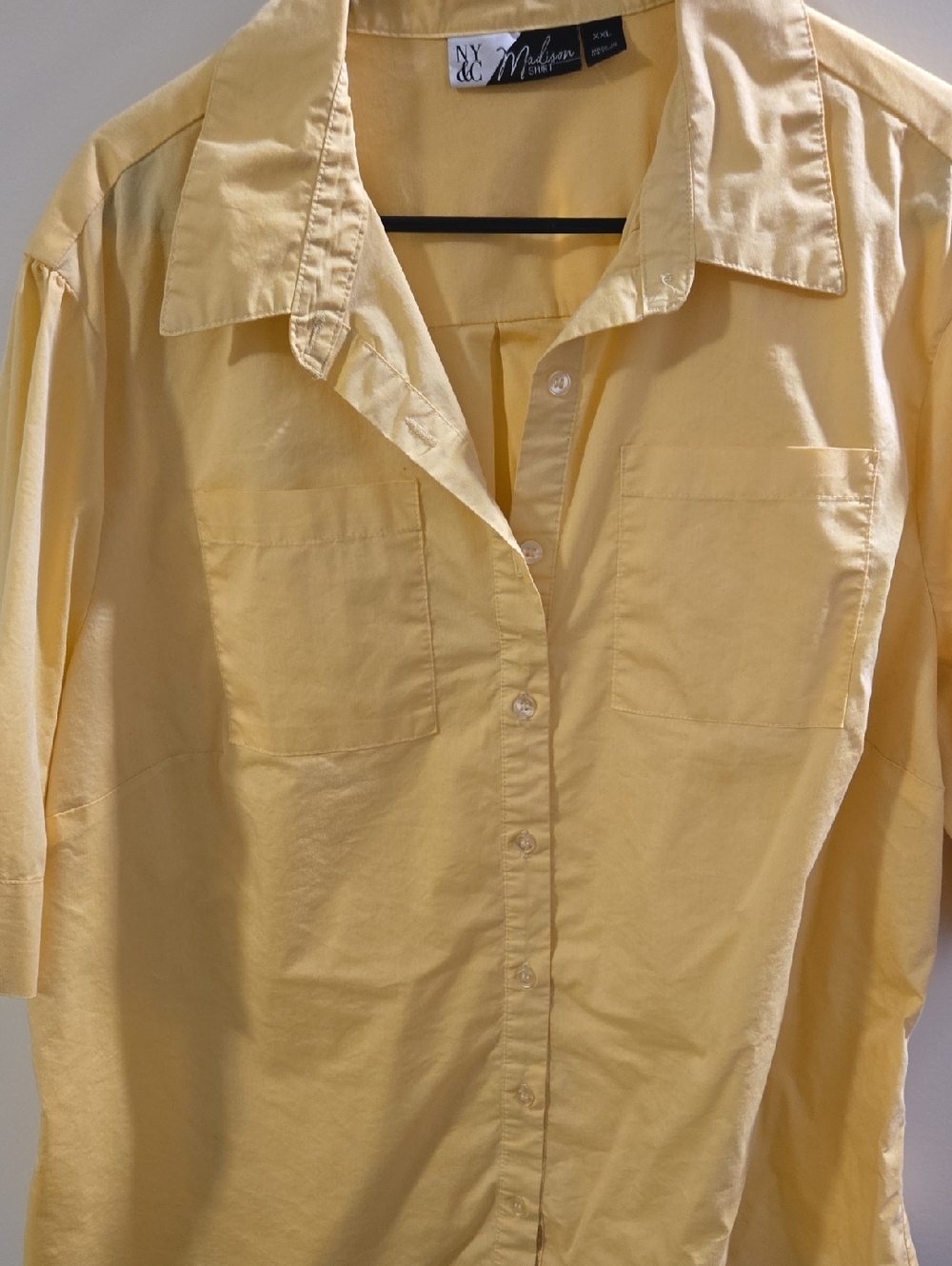 Madison Pale Yellow Women's Button-Front Shirt